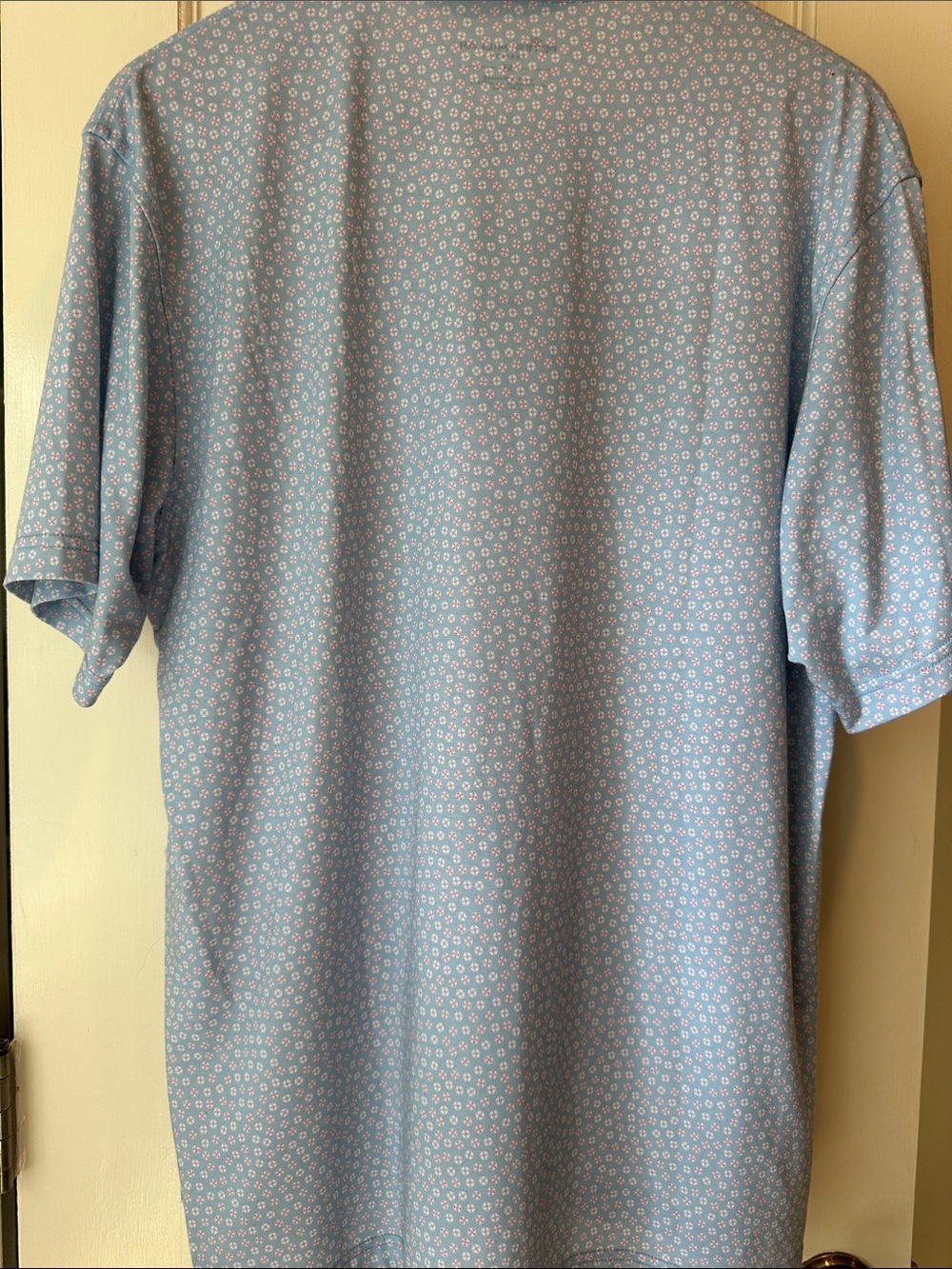 Peter Millar Light Blue Micro-Print Polo - Picture 5 of 7